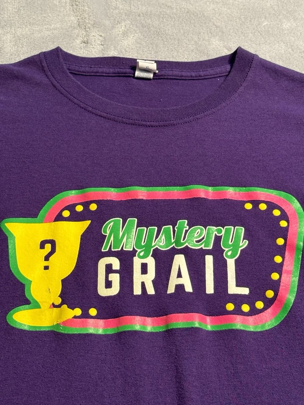 XL Funko Mystery Grail 5 Bucks A Pop T-Shirt Purple Graphic Print Tee Rare